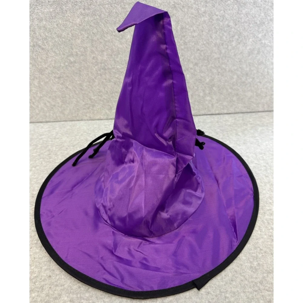Lot of 2 Halloween Witch Hat Cosplay Purple Black Spider Black Lace Bat Spooky